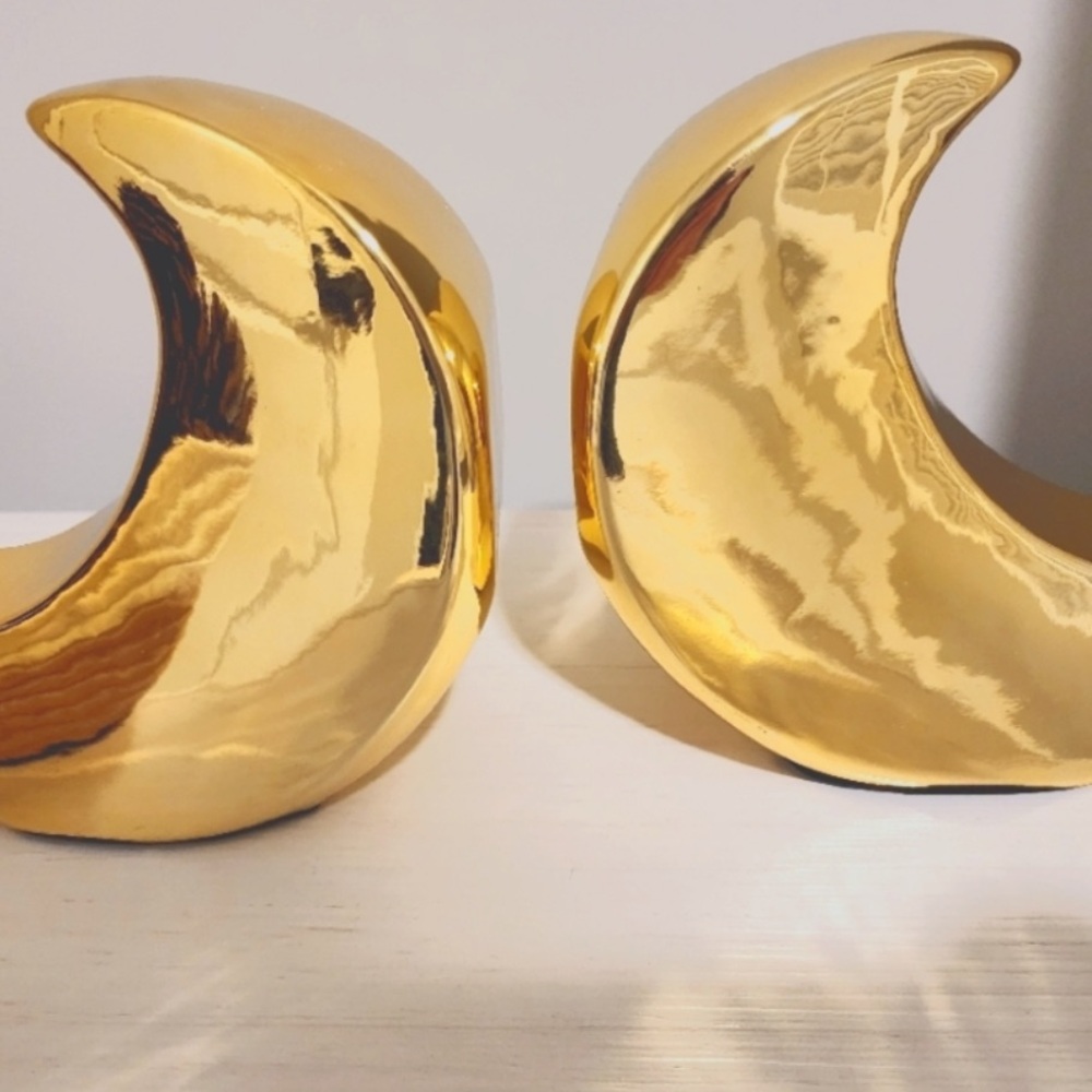 Xo, Siena Crescent Gold Lunar Bookends set of 2 pieces